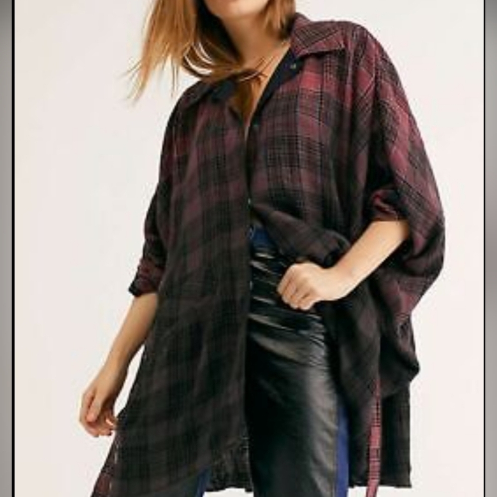 We The Free Oversized Flannel Shirt Jacket